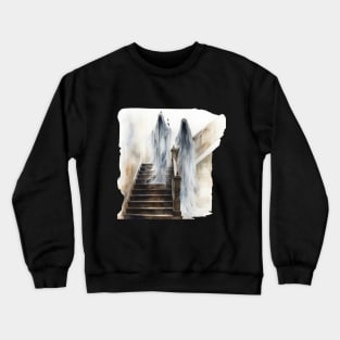 Spooky Ghosts On Staircase Crewneck Sweatshirt